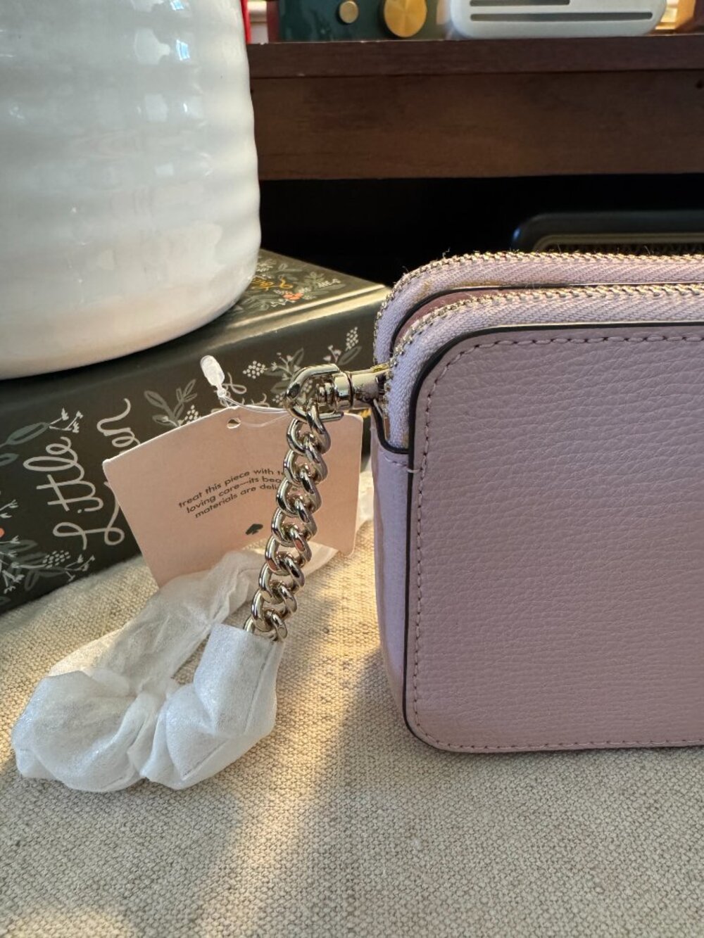 NWT Kate Spade Double Zip Crossbody Wallet | Beaded French Bulldog - Picture 7 of 10